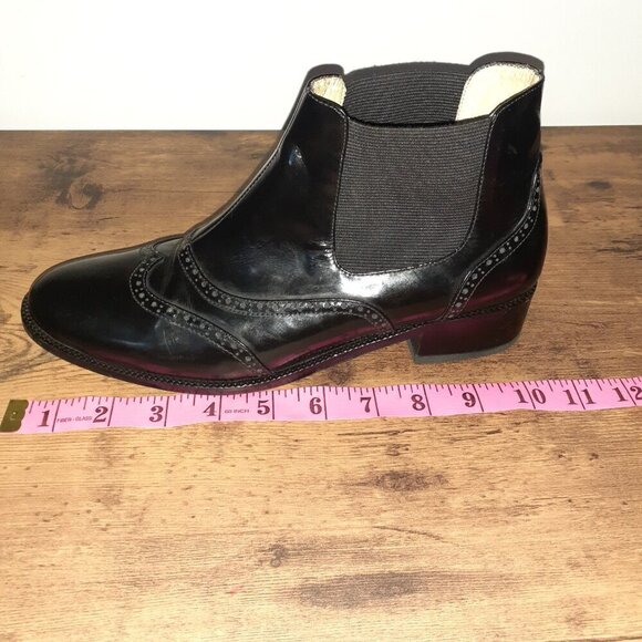Carlo Pazolini Women's Size 7.5 (EU38) Black Patent Leather Wingtip Ankle Boots - Picture 12 of 15